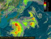 Tropical Storm near Japan in the Infrared Channel, from MTSAT